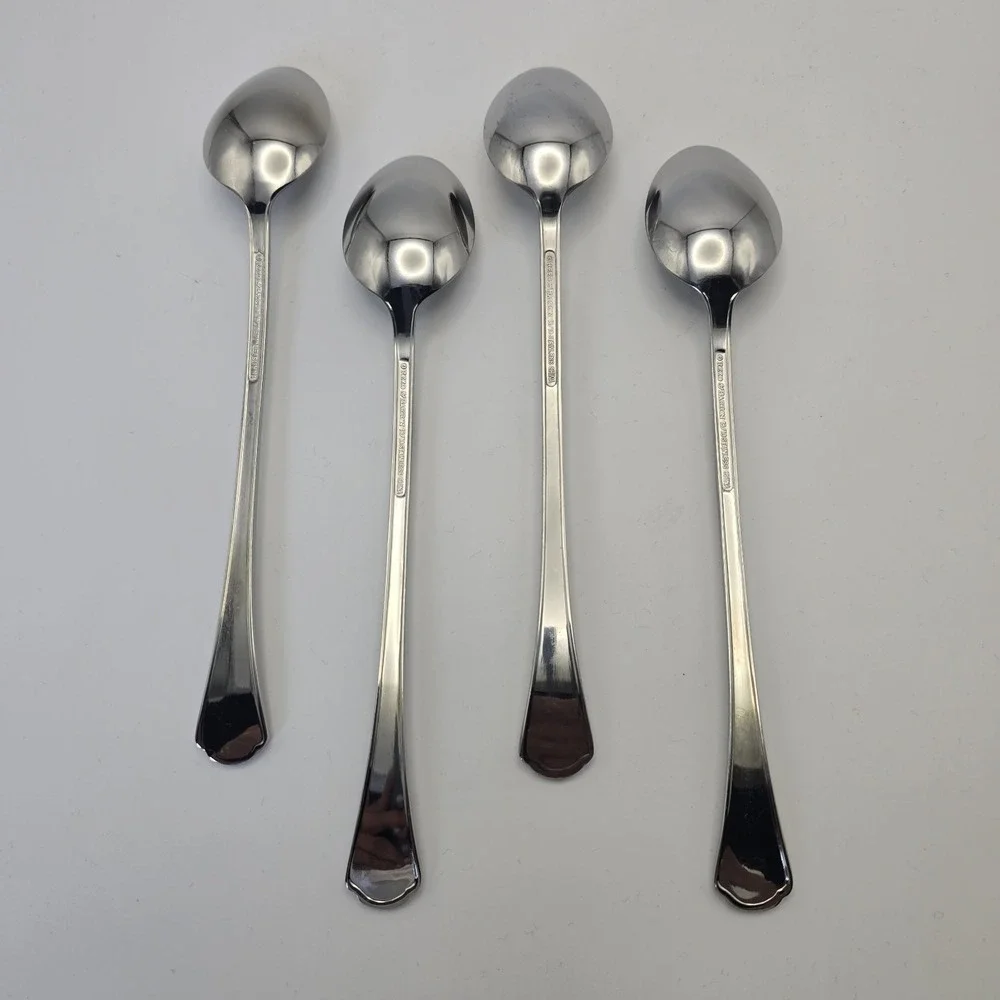 Reed & Barton Clovelly Iced Tea‎ Spoons Set of 4 Stainless Flatware 8
